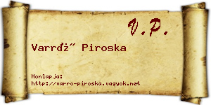 Varró Piroska névjegykártya
