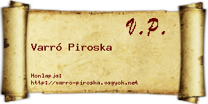 Varró Piroska névjegykártya